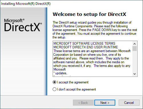 Image showing DirectX End-User Runtime Installer