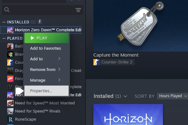 Grand Theft Auto V Options Menu in Steam